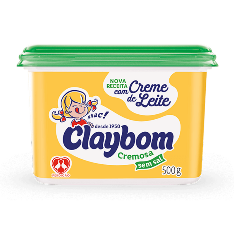 Margarina Cremosa sem Sal Claybom Pote 500g