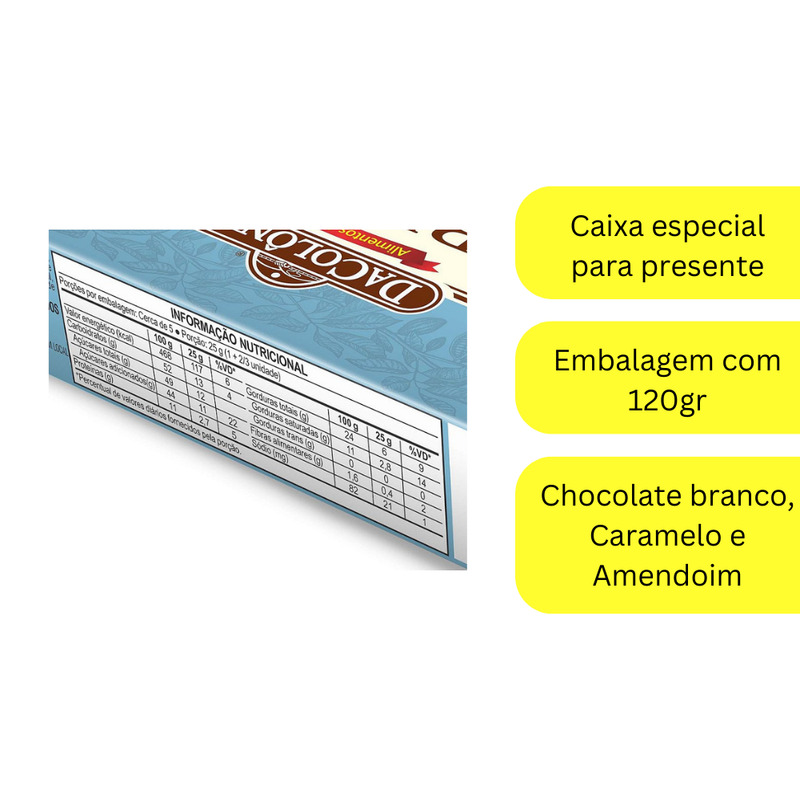 Pé De Moca Bites Chocolate Branco DaColônia 120g