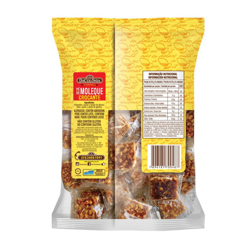 Pé De Moleque Crocante DaColônia 140g