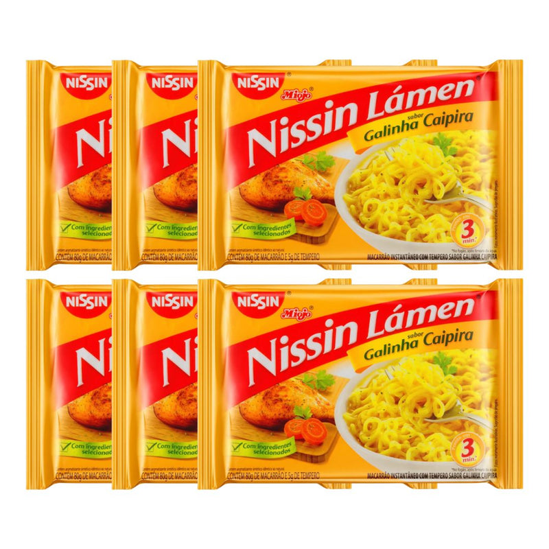 MACARRÃO INSTANTÂNEO NISSIN LAMEN GALINHA CAIPIRA 85G - 6UN