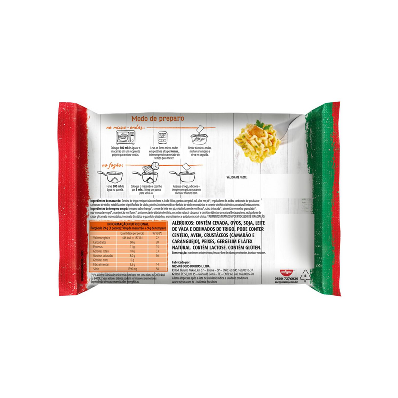 Macarrão Inst. Talharim Frango Nissin Pacote 99g