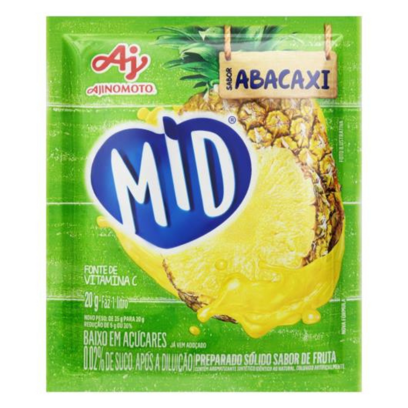 Refresco em Pó Mid Envelope com 20g - Abacaxi - 3UN