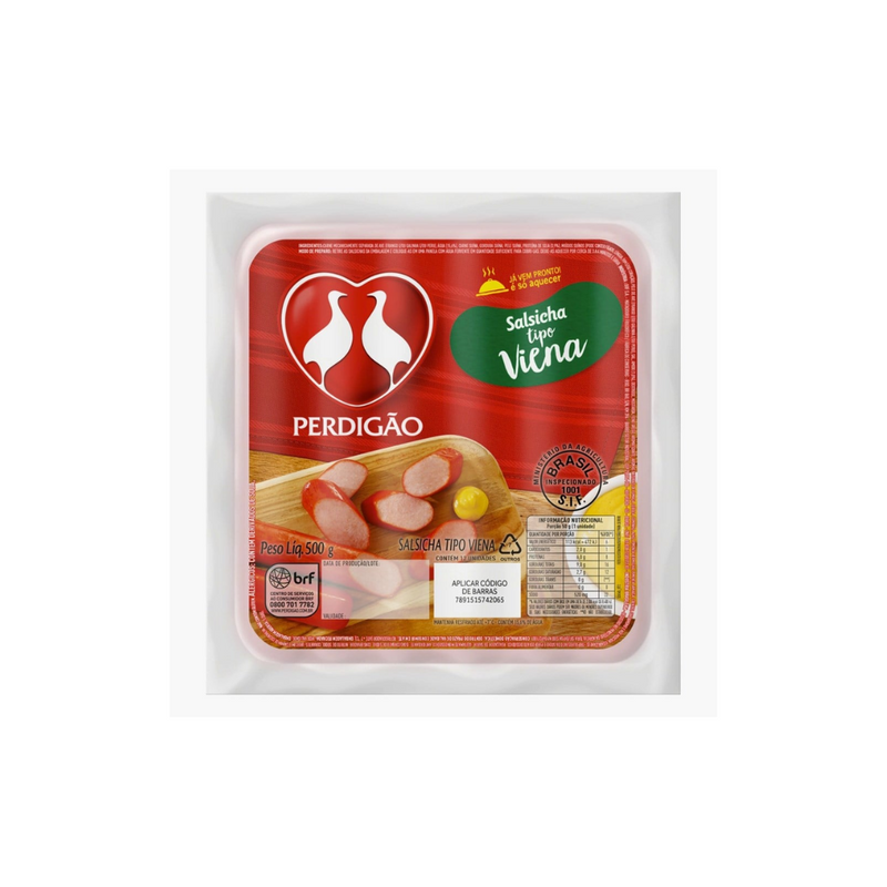 SALSICHA PERDIGAO T.VIENA 500G