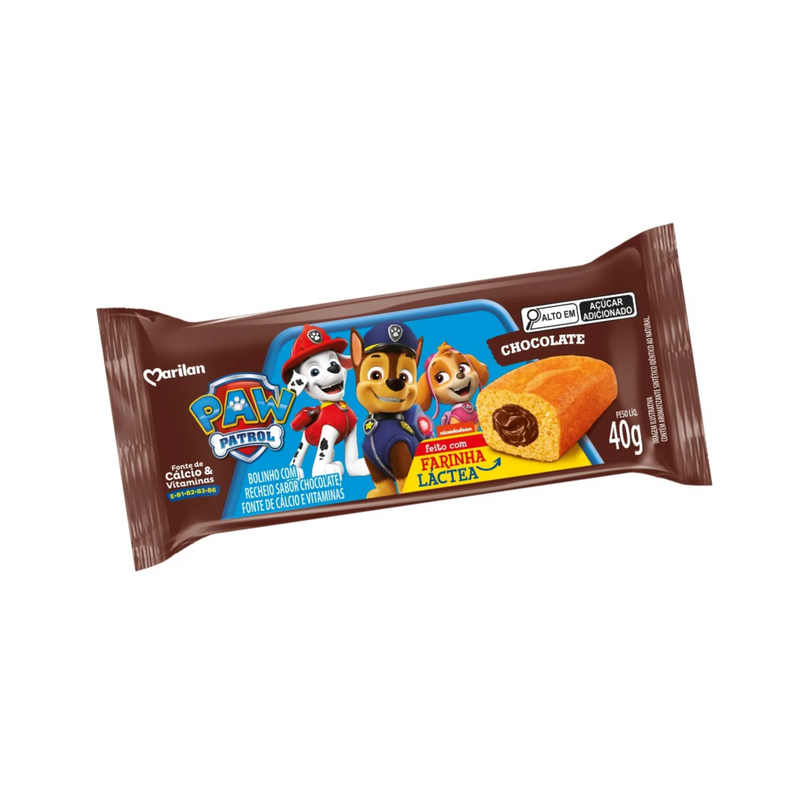 Bolinho Patrulha Canina Baunilha com Recheio Chocolate 40G