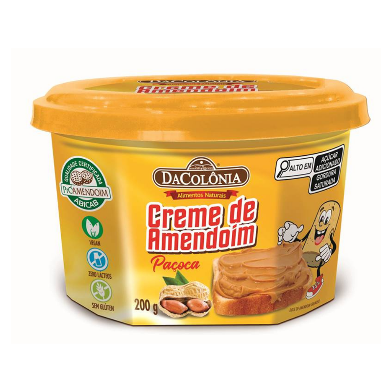 Creme De Amendoim Sabor Paçoca Dacolônia Vegan 200g