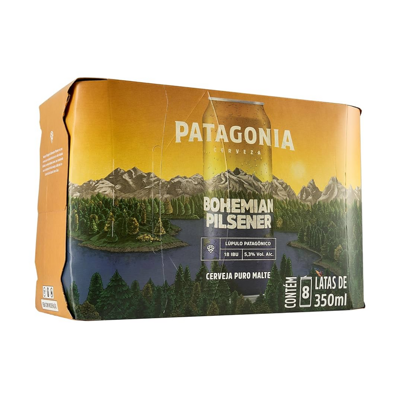 PATAGONIA BOH PILS NACIONAL LT SLEEK 350ML C 8 CX CARTAO