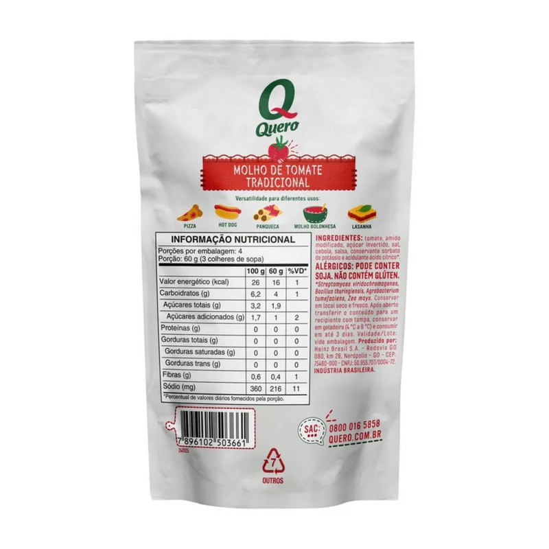 Molho de Tomate Quero 240g (Sachê)