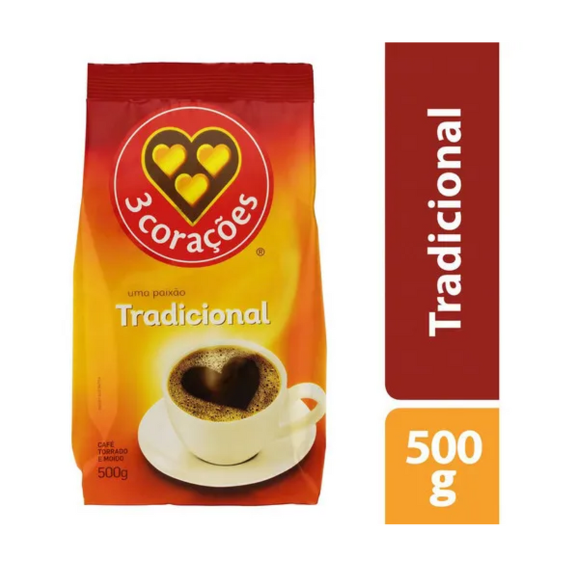 Café em pó 3 Corações Tradicional 500g