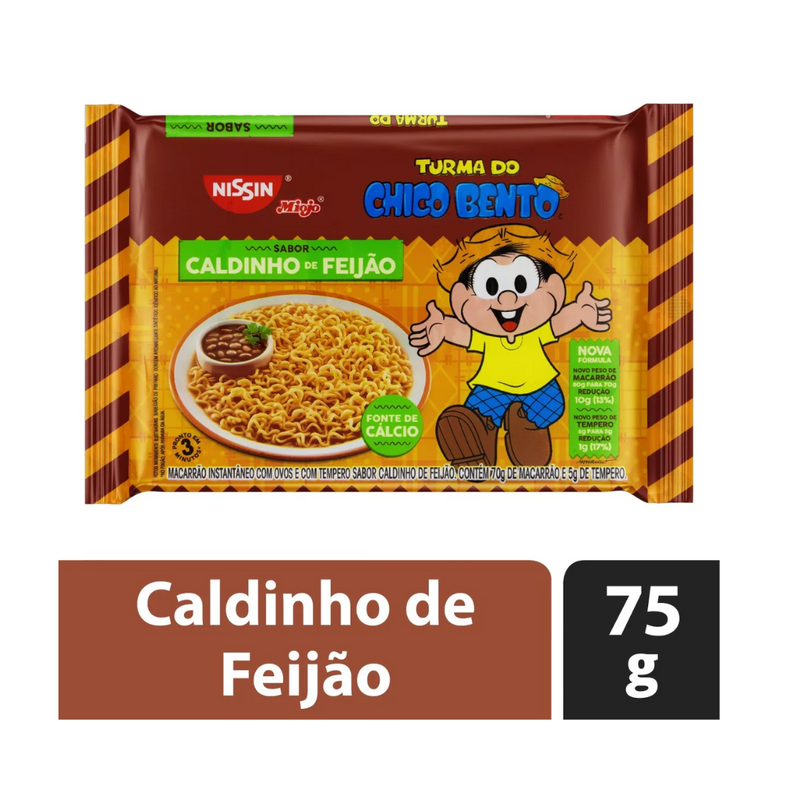 MACARRÃO INSTANTÂNEO NISSIN LAMEN CALDINHO FEIJAO 75 GR