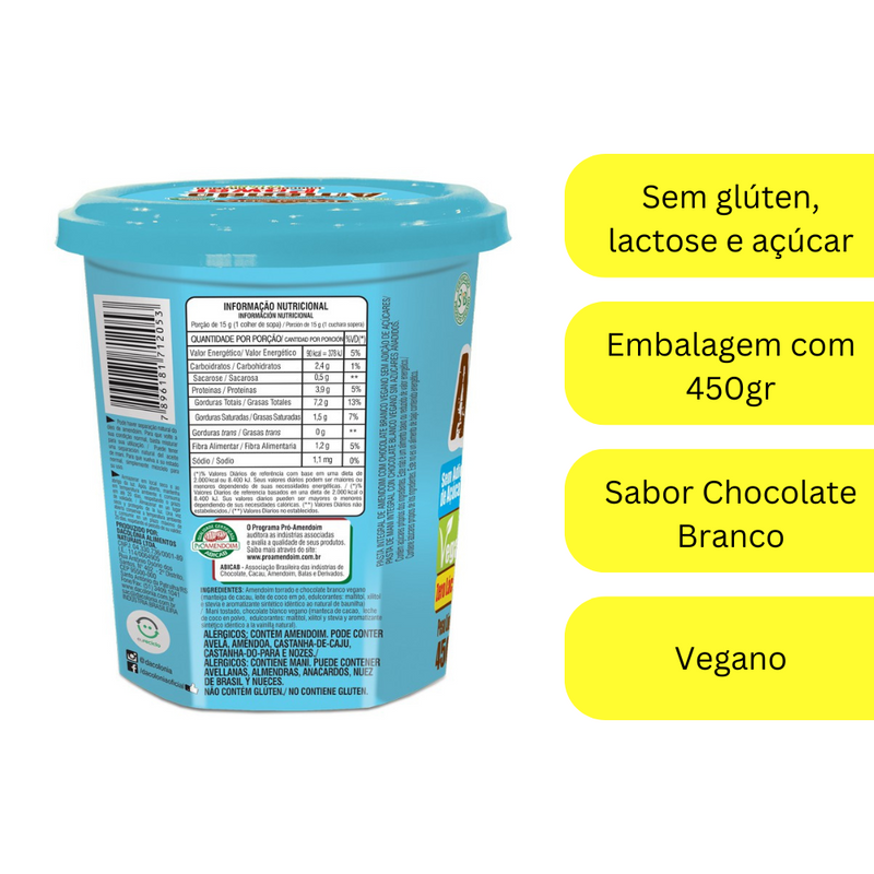 Amendopower C/ Chocolate Branco DaColônia 450g