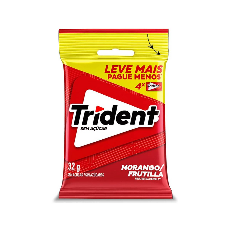 Trident Morango  Pct de 32g - 4 un
