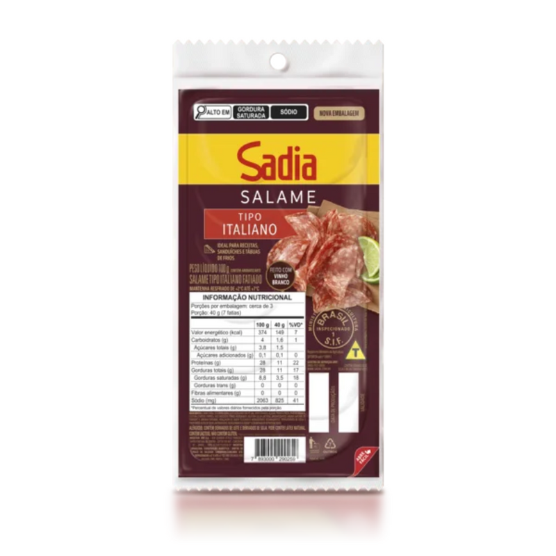 Salame Italiano Fatiado Sadia 100g