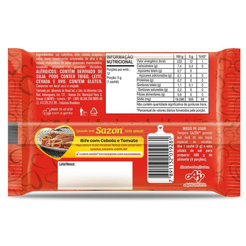 Tempero em pó sazón® sabor carnes 60g