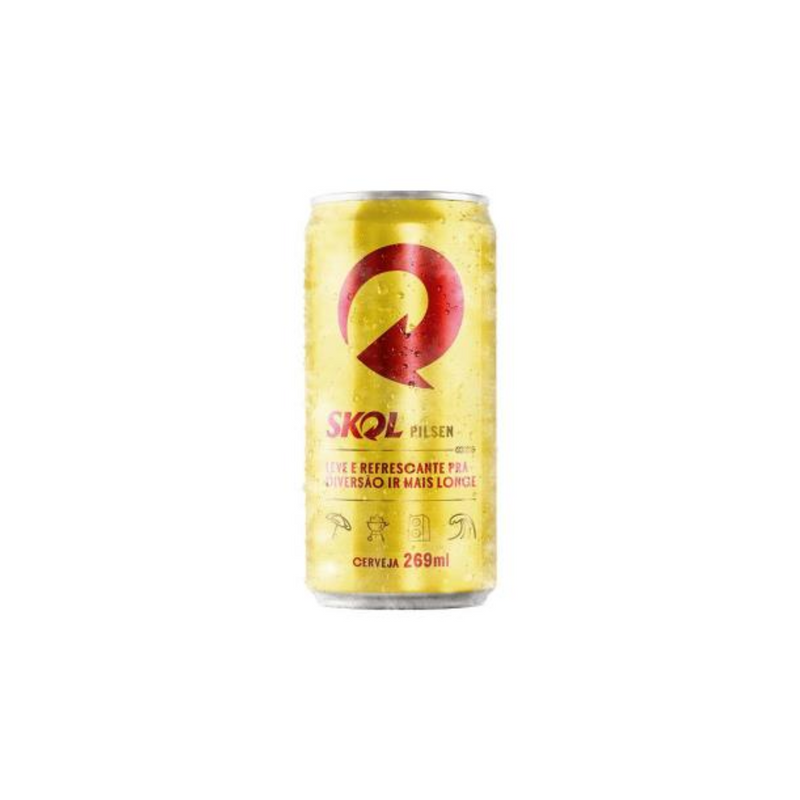 Cerveja Skol Pilsen Lata 269ml Pack 15 Unidades
