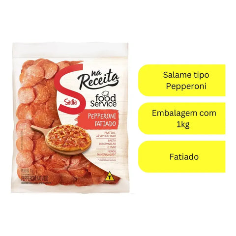 Salame Pepperoni Fatiado Sadia 1kg - Food Service