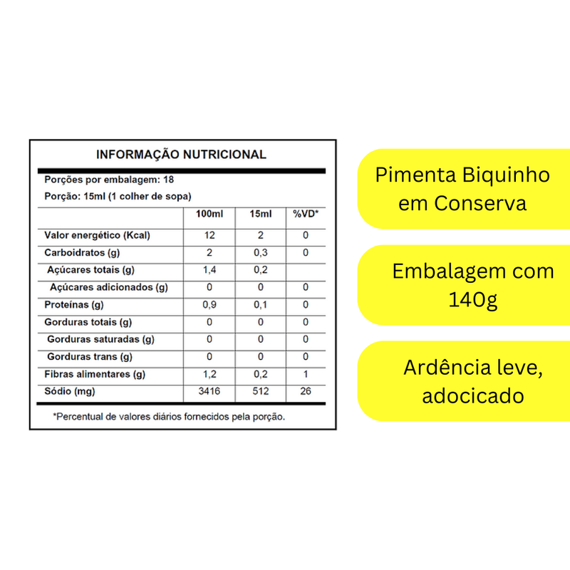 PIMENTA BIQUINHO DA TERRINHA 140G