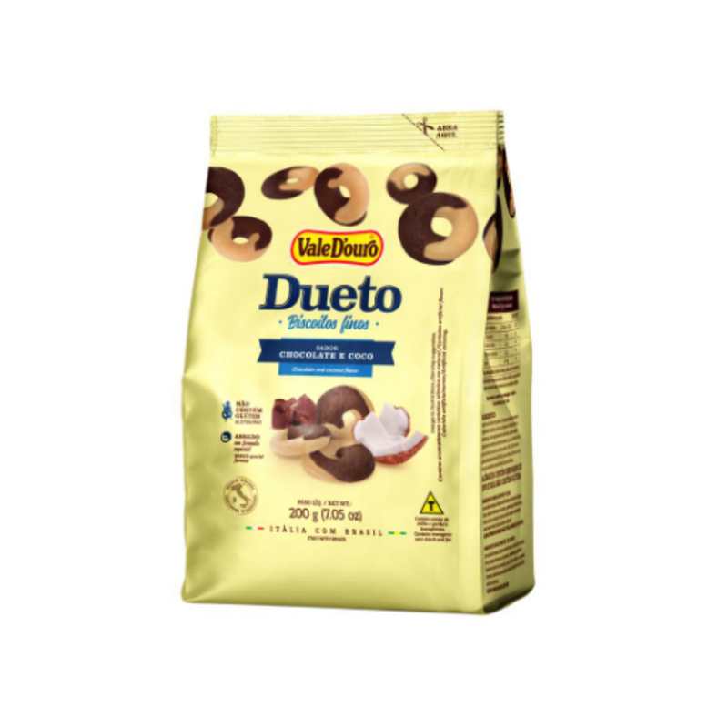 Biscoito Fino Dueto Choc. E Coco 200g Vale D'ouro