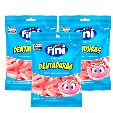 Bala De Gelatina Dentadura Fini 80g
