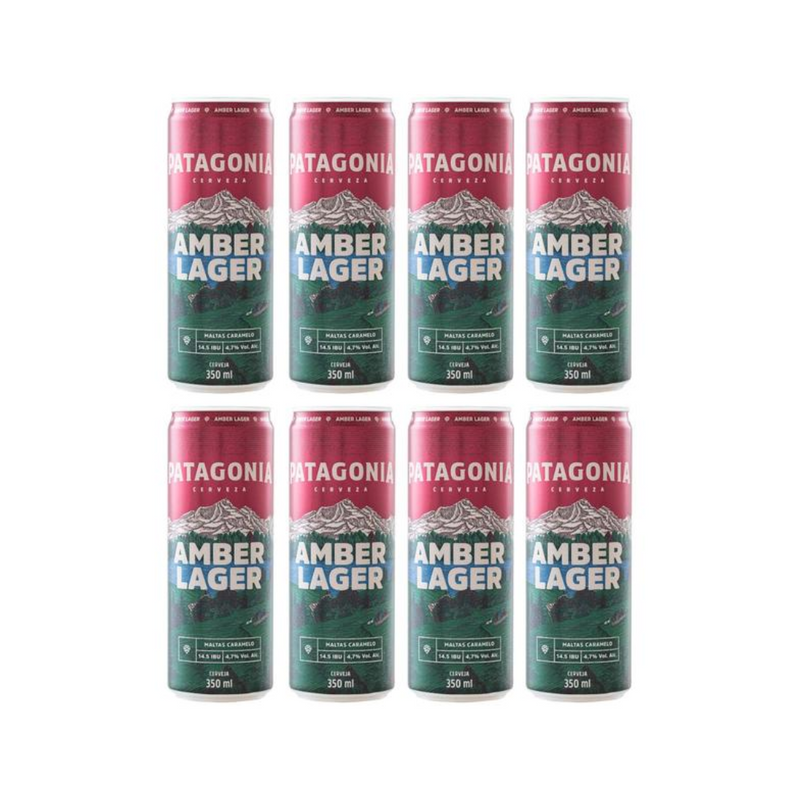 Pack Cerveja Patagonia Amber Lager Nacional 350ml Lata
