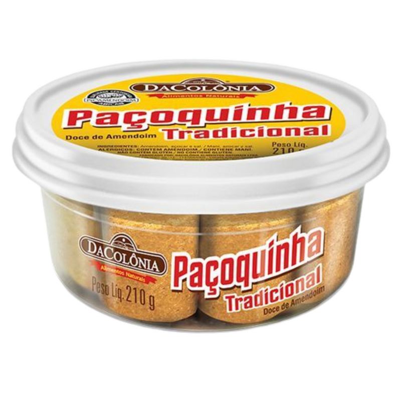 Paçoca Rolha Tradicional Pote DaColônia 210g
