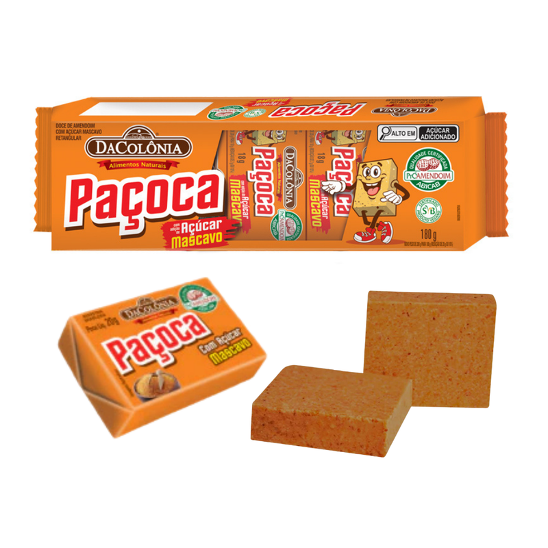 Pacoca Retangular C/mascavo DaColônia 180g