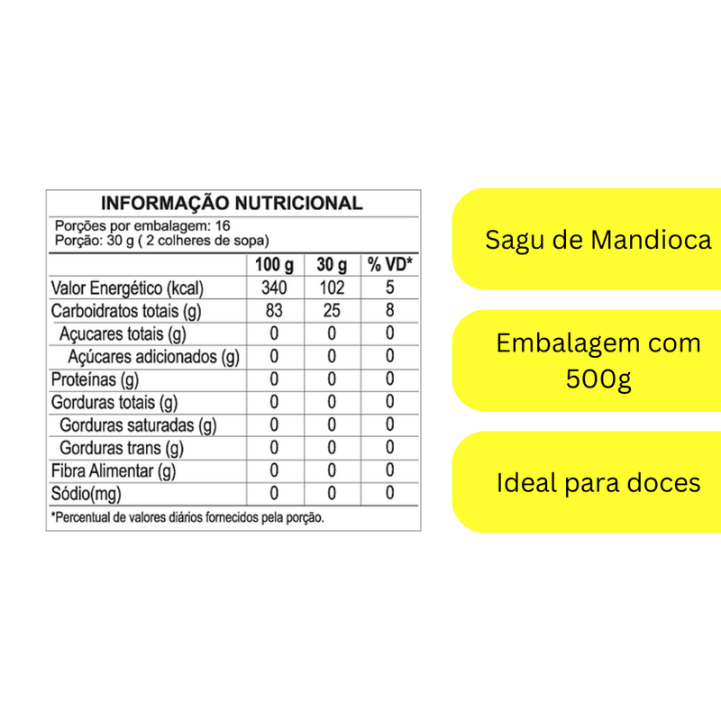 SAGU MANDIOCA DA TERRINHA 500G
