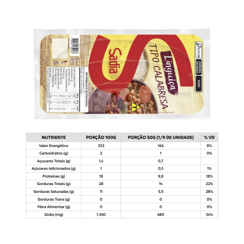 Linguiça Tipo Calabresa Defumada Sadia 500g