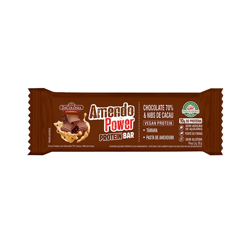 KiT 3 BARRA AMENDOPOWER PROTEIN C/CHOCOLATE E NIBS 50G - DACOLÔNIA