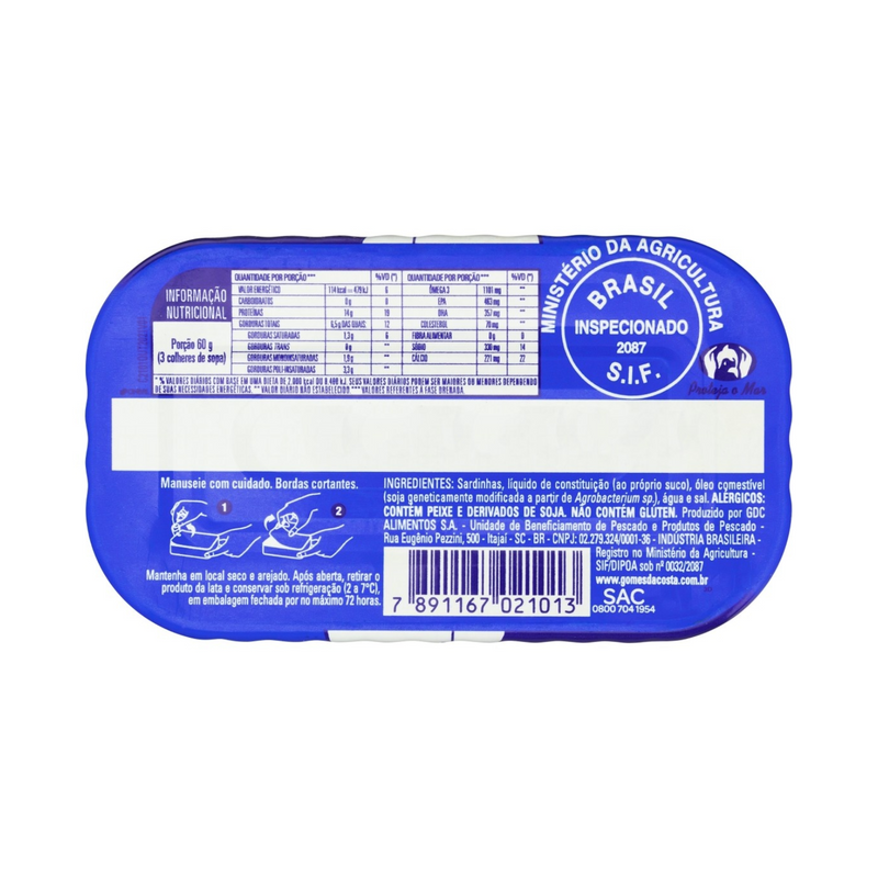 Sardinha com Óleo Gomes da Costa Lata 125g