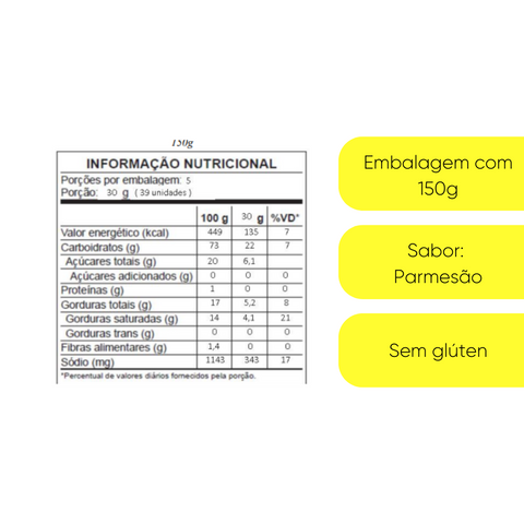 Biscoito De Polvilho Queijo Parmesão Vale D'ouro 150gr