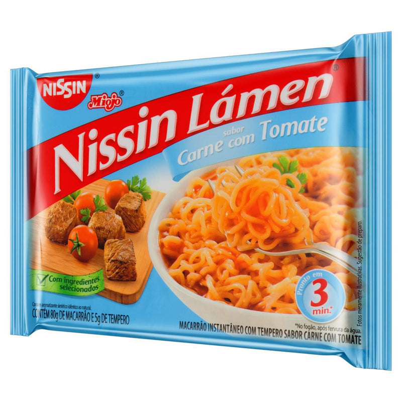 MACARRÃO INSTANTÂNEO NISSIN LAMEN CARNE C/ TOMATE 85G