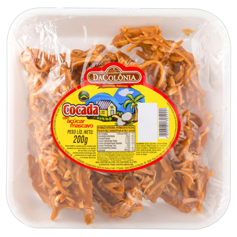 COCADA C/ AÇÚCAR MASCAVO 200G - 5UN