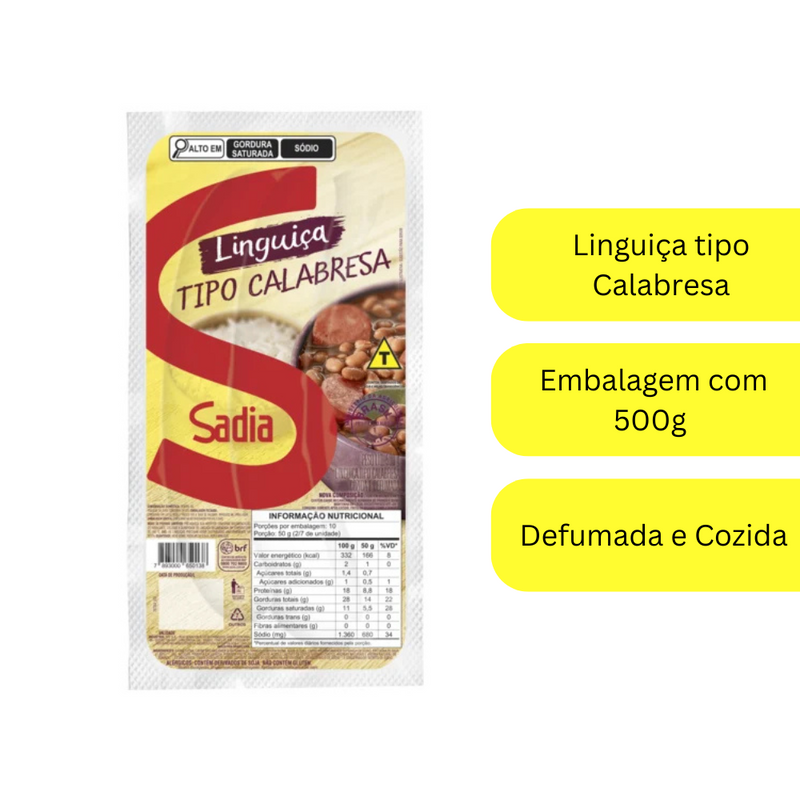 Linguiça Tipo Calabresa Defumada Sadia 500g