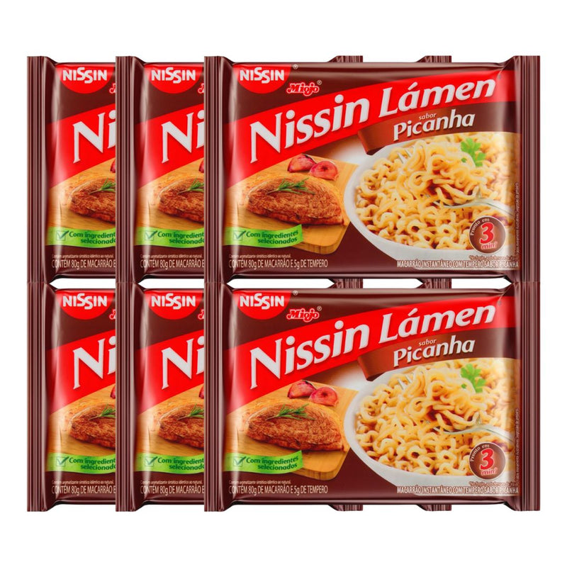 MACARRÃO INSTANTÂNEO NISSIN LAMEN PICANHA 85G - 6UN