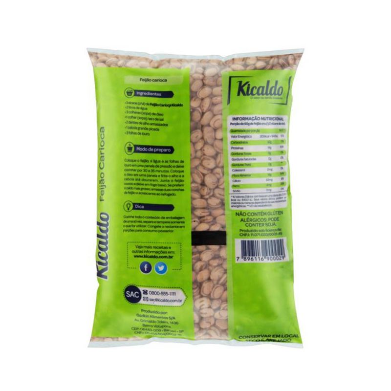 Feijão Carioca Kicaldo Tipo 1 1Kg