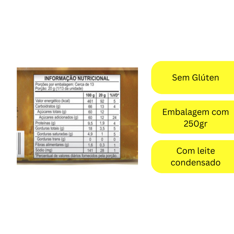 Tabletao Maxi C/ Leite Condensado DaColônia 250g - 2un