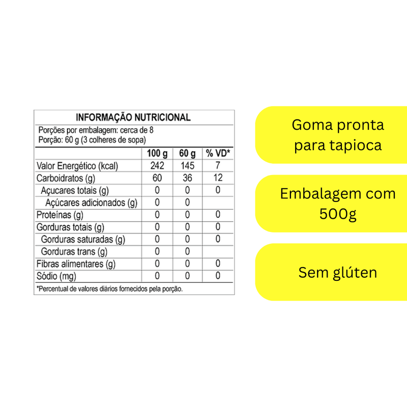 Goma De Mandioca Para Tapioca Da Terrinha 500g