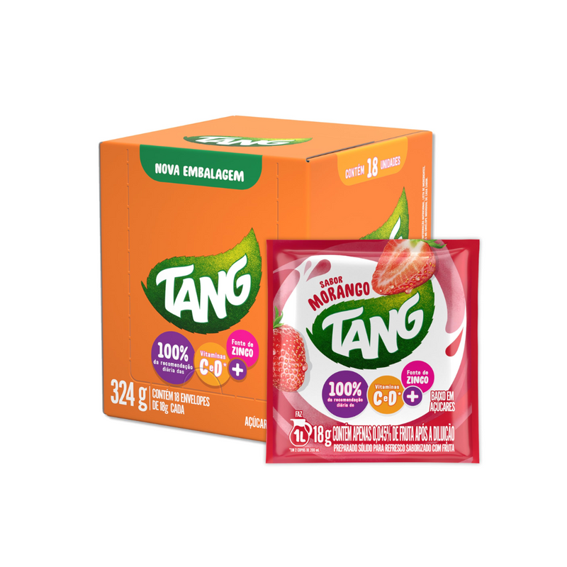 Refresco em Pó Tang Morango 18g c/18