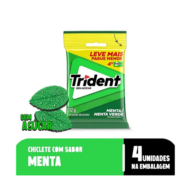 Chiclete Trident Menta 32g - 4 un