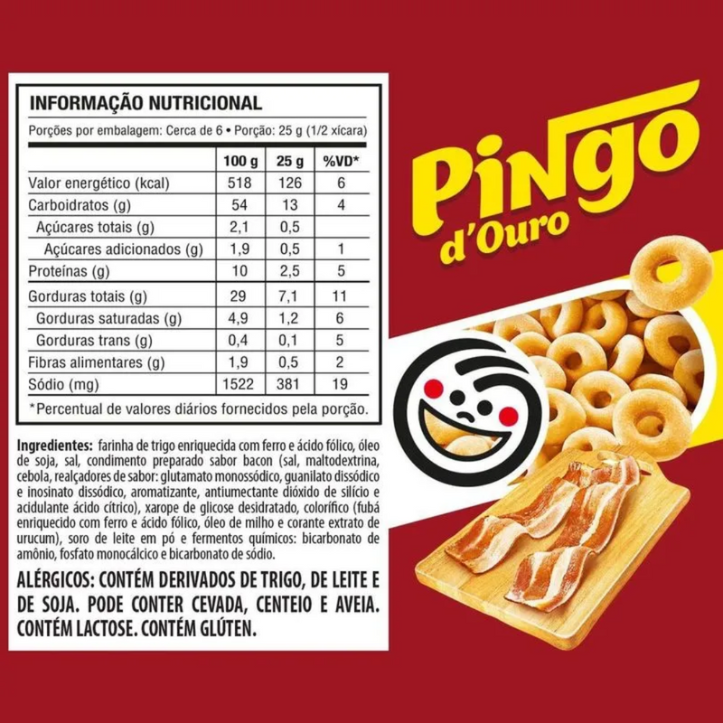 Salgadinho Elma Chips Pingo Douro Bacon 160g