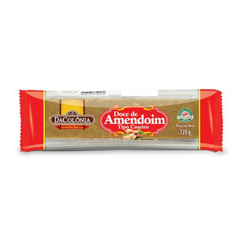 TABLETE DOCE DE AMENDOIM CASEIRO 120GR - DACOLÔNIA