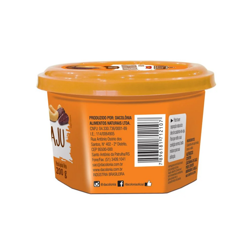 PASTA CASTANHA DE CAJU C/CACAU 200G - DACOLÔNIA