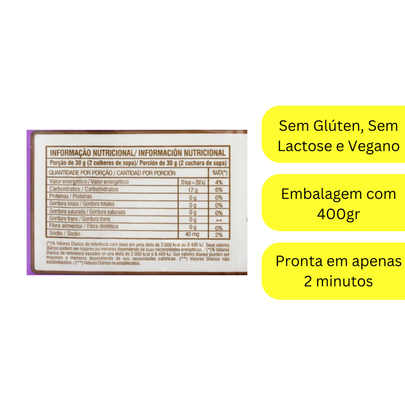 Tapioca Massa Pronta 400gr - Dacolônia