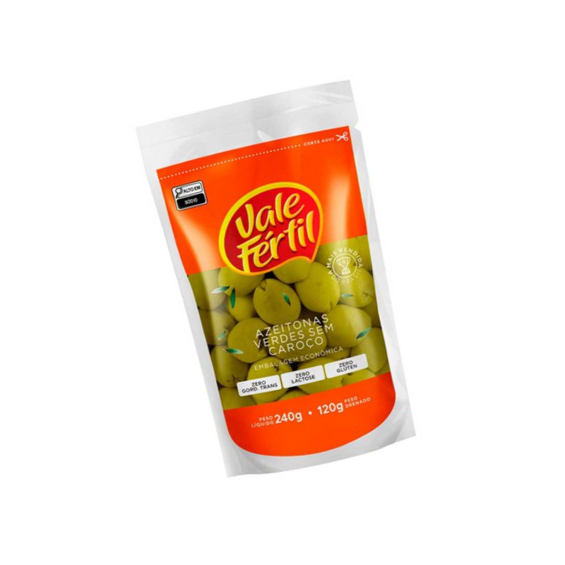 Azeitona Verde Vale Fértil Sem Caroço 120g