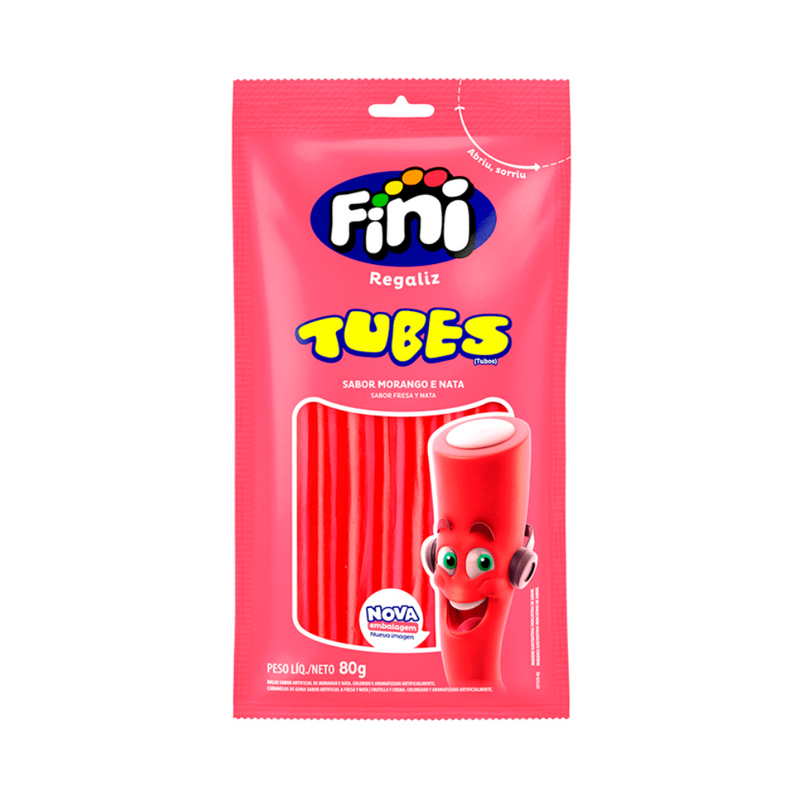 FINI TUBES DOCE MORANGO 80 GR