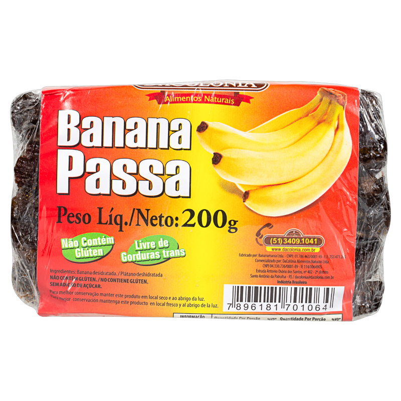 BANANA PASSAS TABLETE 200G