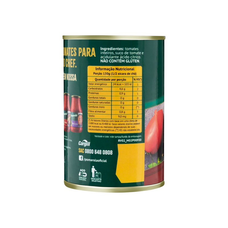 Tomate Pelado Inteiro Pomarola 400g