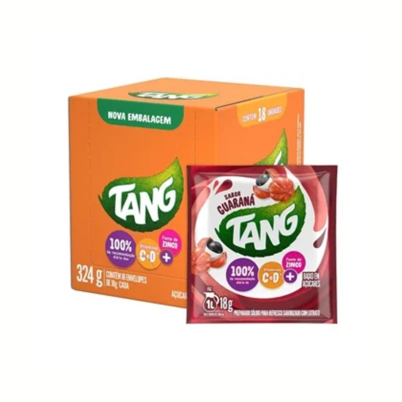 Refresco em Pó Tang Guaraná 18g - Caixa com 18 Unidades