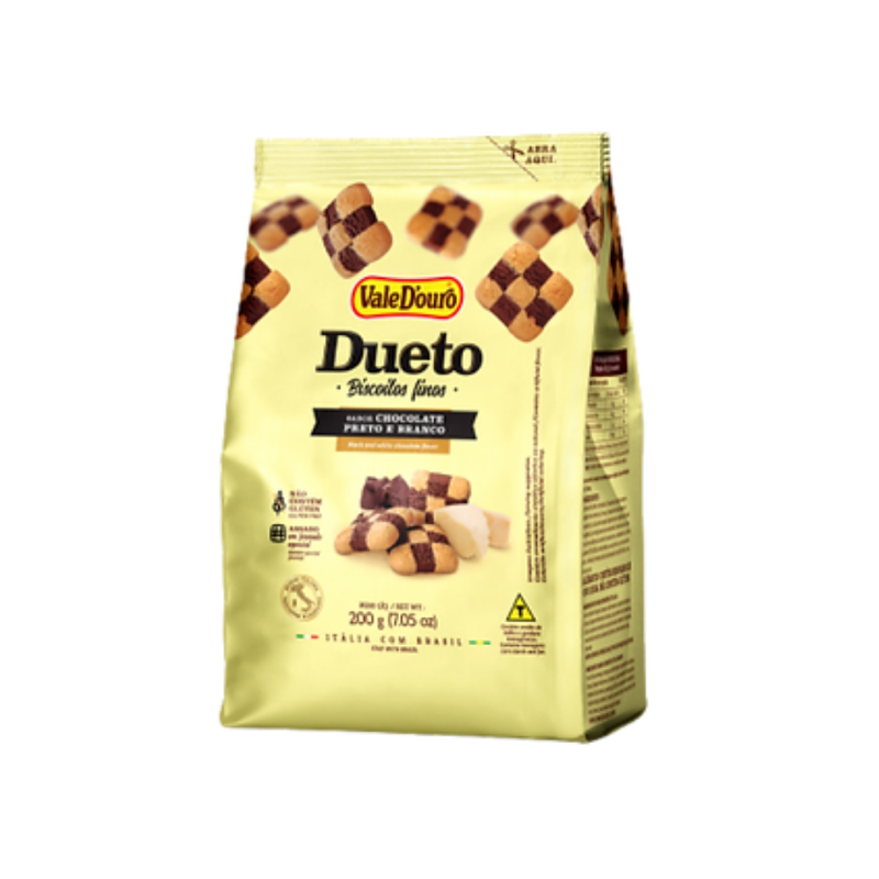 Biscoito Fino Dueto Chocolate Xadrez 200g Vale D'ouro