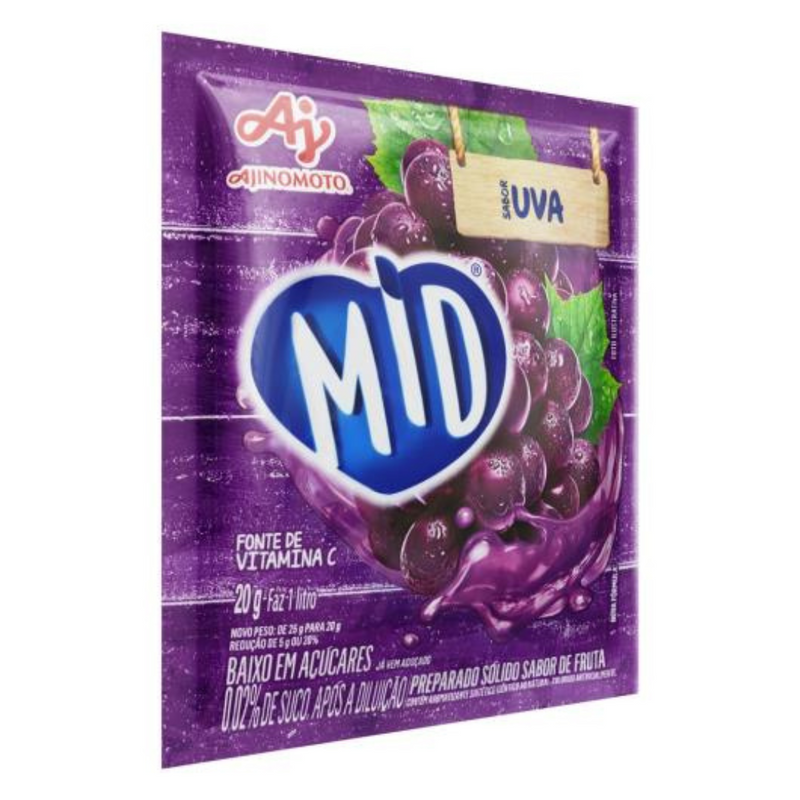 Refresco em Pó Mid Envelope com 20g - Uva - 3UN